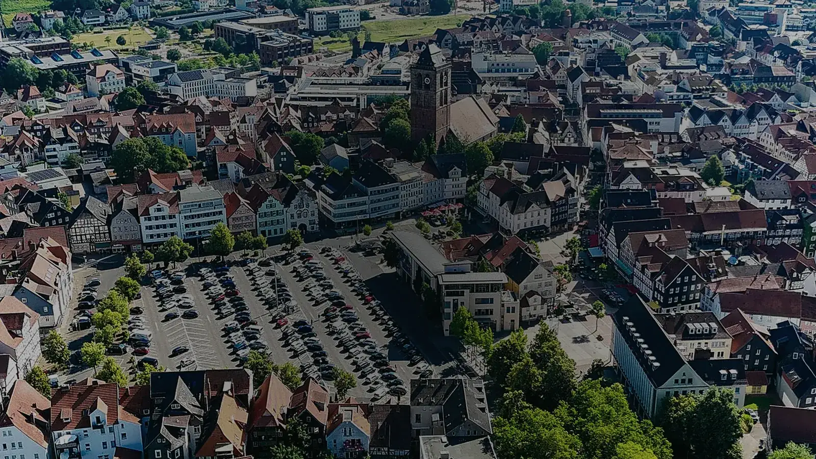 Luftaufnahme der Innenstadt von Bad Hersfeld